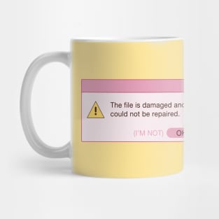 Damaged File Error Notification (Pink) Mug